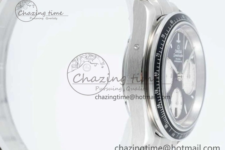 0720 Cozy Speedmaster Racing Master SS HKF Best Edition Black White Dial on SS Bracelet A 7807